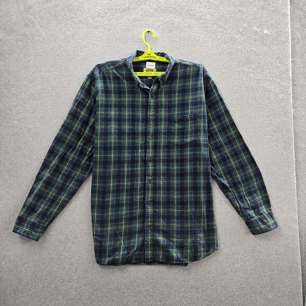 The Foundry Supply Co. Men Button Up Shirt 2XLT Blue Plaid Flannel